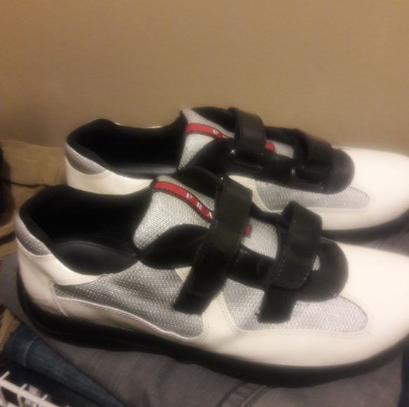 Men's Prada White Double-strap Sneakers - Picture 2 of 4
